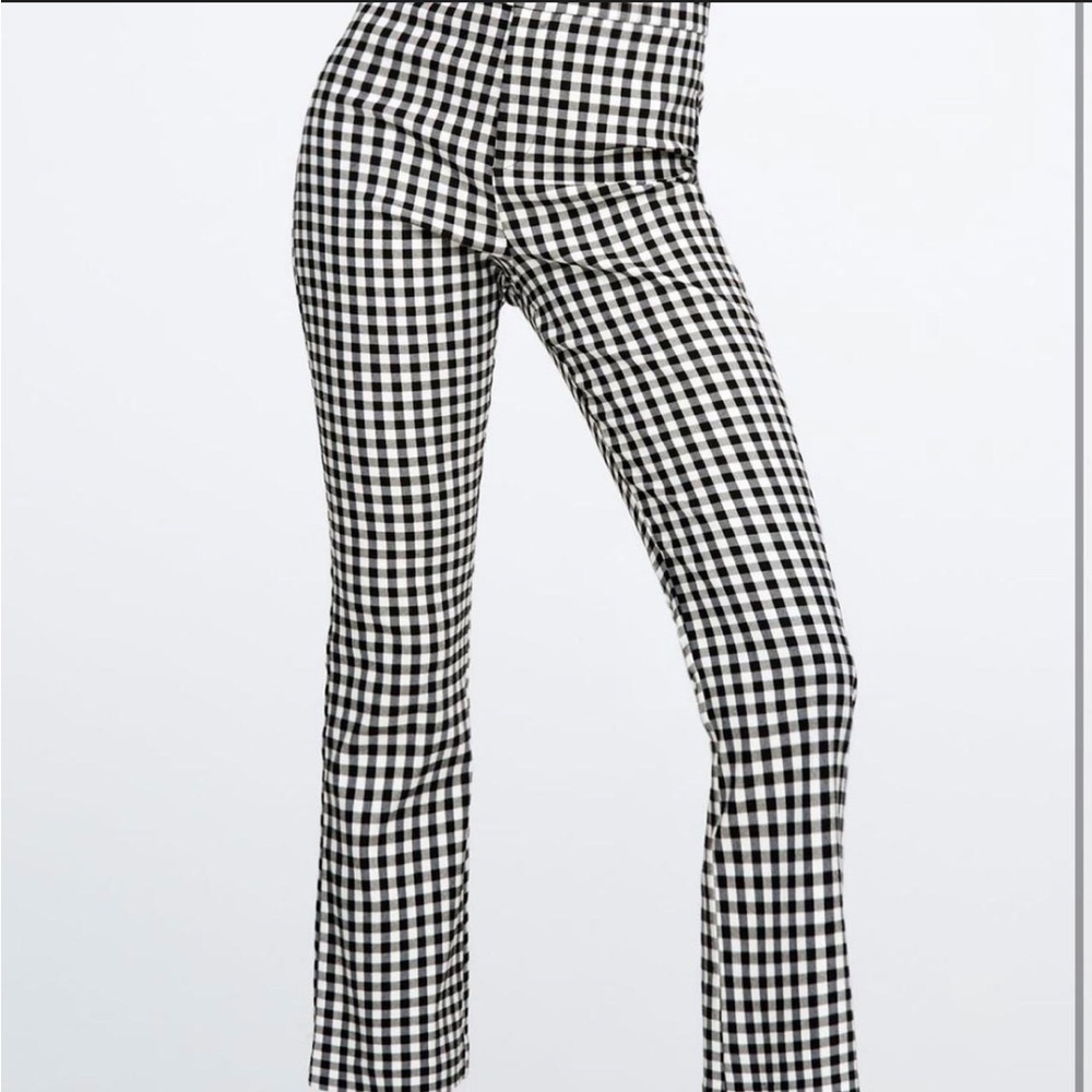 Zara Women's gingham  kick flare pants size small